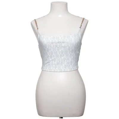 Crop top (Blauw, Wit) van Danaë x NA-KD Elastaan, Polyester, Viscose
