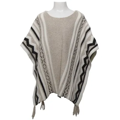 Poncho (Beige, Wit, Zwart) van Zara Girls Acryl, Elastaan, Polyester