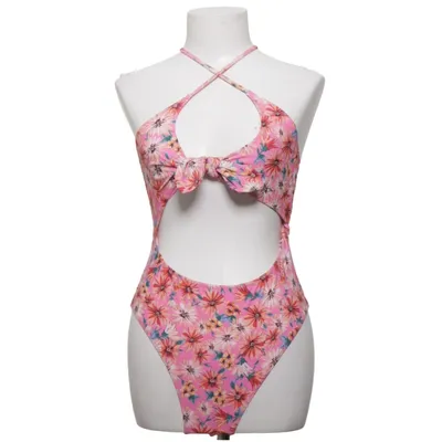 Maillot de bain une pièce (Rose, Multicolore) de Zara Élasthane, Polyamide