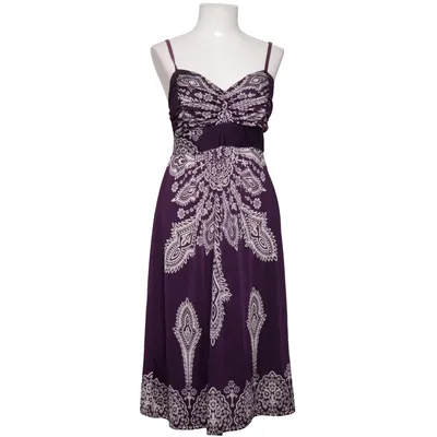 Robe longue (Violet, Blanc) de Elissa Élasthane, Polyester