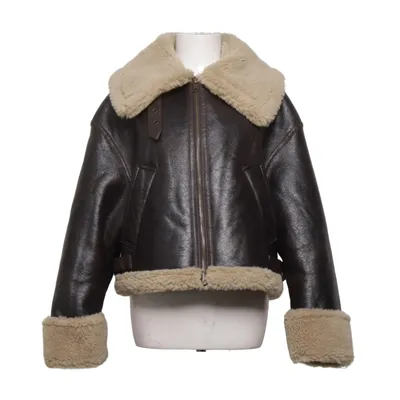 Shearling jacket (Brown, Beige) from Zara Polyester