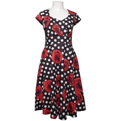 Jurk (Zwart, Wit, Rood) Elastaan, Polyester