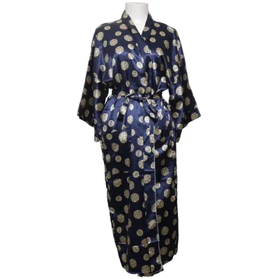 Robe de chambre (Bleu, Or) Soie