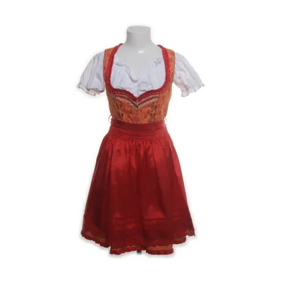 Dirndl (Rouge, Blanc, Orange) de Alpin de Luxe Coton, Polyester
