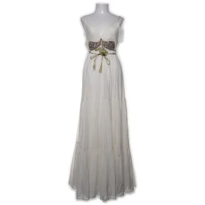 Maxi jurk (ROBE DEBARDEUR BIJOU) van Manoush Katoen, Zijde