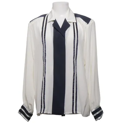 Skjorte (Hvid, Blå) fra Anne Bruse Polyester