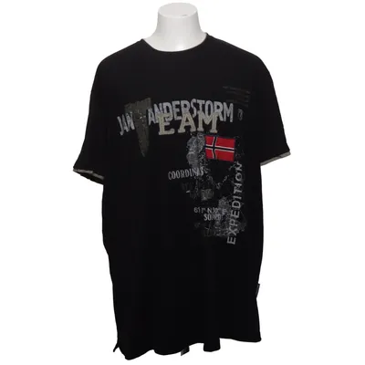 T-shirt (Zwart, Meerkleurig) van Jan Vanderstorm Katoen