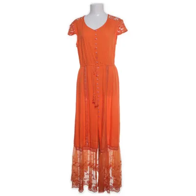Maxi jurk (Oranje) van By Swan Paris Katoen, Polyester