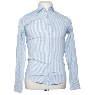 Chemise (Bleu, Blanc) de Dressmann Premium Collection Coton, Élasthane