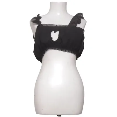 Crop top (Black) from Romwe Elastane, Polyester