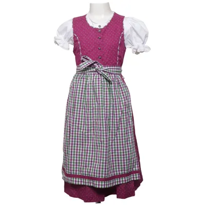 Dirndl (Lila, Grön, Vit) från Birkhahn Mode Bomull, Polyester