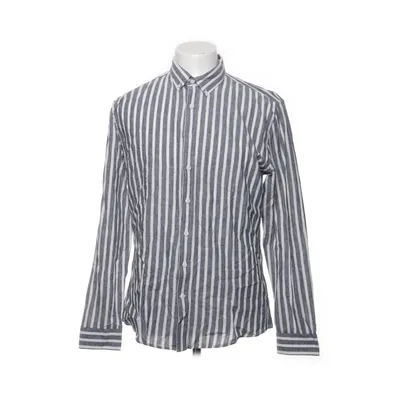 Buttondown-skjorta (Blå, Vit) från Lindbergh Bomull, Linne