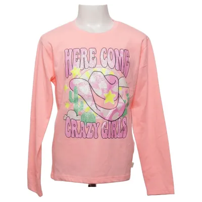 Långärmad t-shirt (Rosa, Flerfärgad) från Billieblush Bomull, Polyester