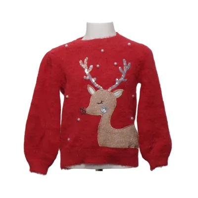 Pull de Noël (Rouge) de George Acrylique, Fibre métallique, Polyamide, Polyester