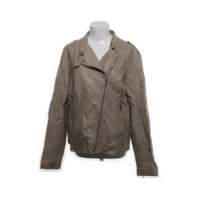 Bikerjakke (Beige) fra Big L Polyester, Polyurethan, Kunstlæder