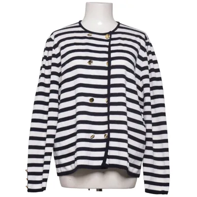 Cardigan (Bleu, Blanc) de Lucia Acrylique, Laine