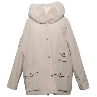 Vinterjacka (Beige) från Chris Wang Pälsimitation, Polyester