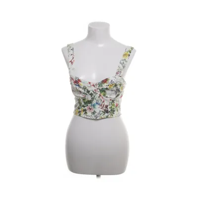 Crop top (White, Multicolored) from Pull & Bear Cotton, Elastane