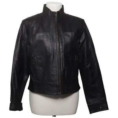 Leren jack (Zwart) van More Leer, Polyester