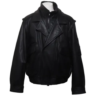 Leather jacket (Black) from Wilsons Acetate, Leather, Polyamide, Polyester
