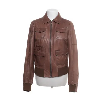 Leren jack (Bruin) van Goosecraft Katoen, Polyester, Leer