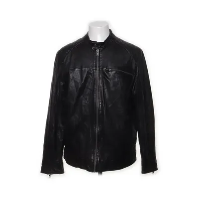 Läderjacka (Svart) från Only & Sons Bomull, Skinn, Polyester