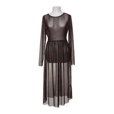 Maxikjole (Brun, Sort) fra Lindex Elastan, Polyester