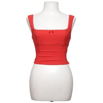 Crop Top (Rot) von Bershka Elasthan, Polyamid, Viskose