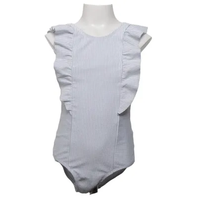 Swimsuit (Blue, White) from Polarn O. Pyret Elastane, Recycled polyester