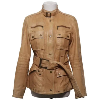 Leather jacket (Beige) from Zara Basic Leather, Polyester
