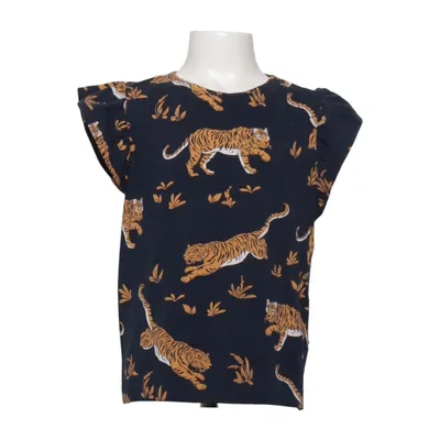 Top (Blau, Gelb) von The Striped Cat Elasthan, Bio-Baumwolle