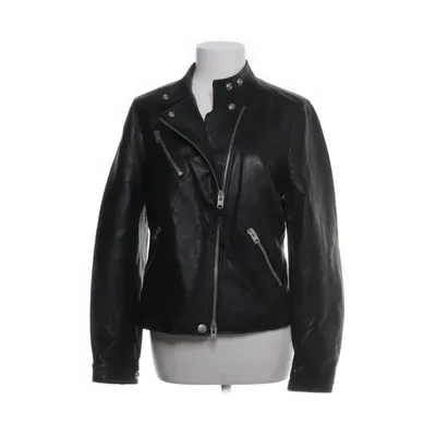 Leren jack (Zwart) van Coach Leer, Polyester, Cupro
