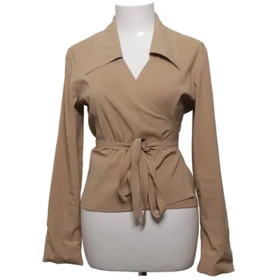 Wrap blouse (Beige) from Revanche in Fashion