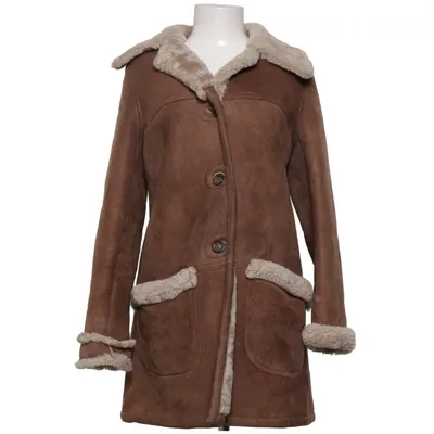 Shearling jas (Bruin) van Bege