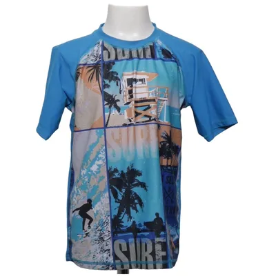 T-shirt de natation (Bleu, Multicolore) de Pocopiano Élasthane, Polyester