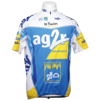 Cykeltröja (Blå, Vit, Gul) från BTWIN Polyester