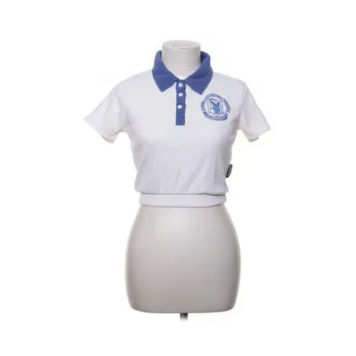 Pikétröja (Vit, Blå) från Playboy x Missguided Bomull, Polyester