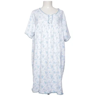 Natkjole (Hvid, Blå) fra Janina Curved Bomuld, Polyester