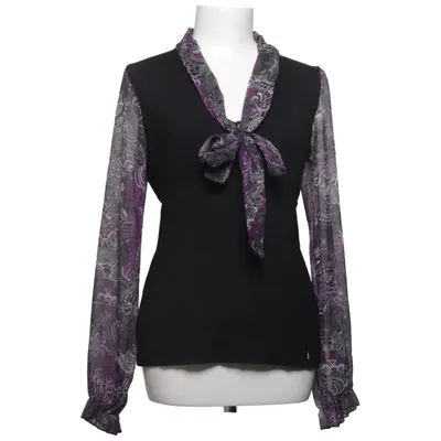 Blouse lavallière (Noir, Violet) de Lisa Tossa Élasthane, Viscose