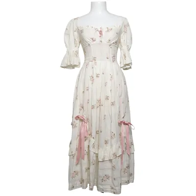 Maxi jurk (Wit, Roze) van LaceMade Katoen, Polyester, Viscose