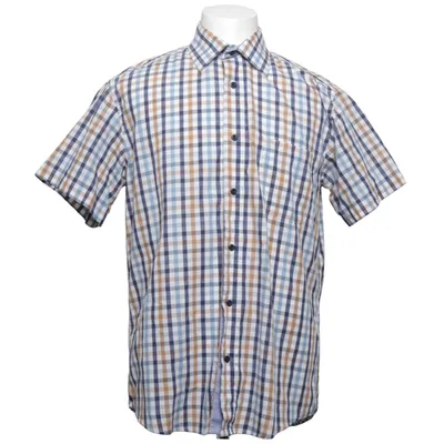 Kortärmad skjorta (Blå, Vit, Brun) från American English by Park Lane Bomull, Polyester
