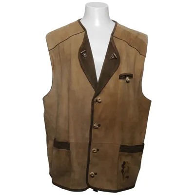 Läderväst (Beige) Bomull, Skinn