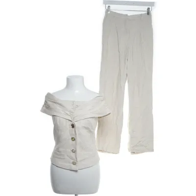 Set (Beige, Wit) van NA-KD Elastaan, Linnen, Polyester, Viscose