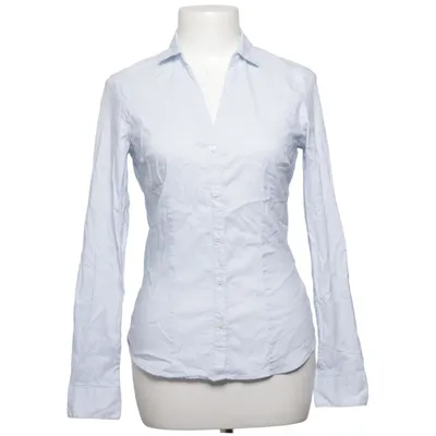 Shirt (Blauw, Wit) van H&M Modern Classic Katoen, Elastaan, Polyamide