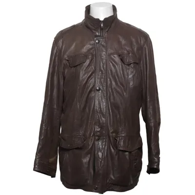 Leather jacket (Brown) from Gino Marcello Cotton, Leather, Polyester