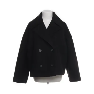 Pea coat (Black) from Stradivarius Polyester