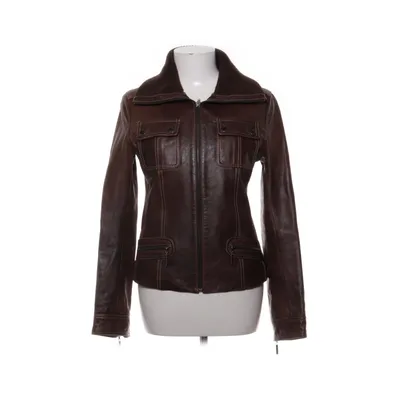 Läderjacka (Brun) från Manguun Bomull, Skinn, Polyester