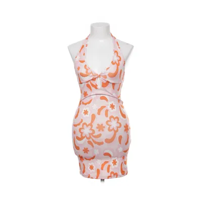 Halternek jurk (Roze, Oranje, Wit, Meerkleurig) van Melissa Bentsen x NA-KD Elastaan, Polyester