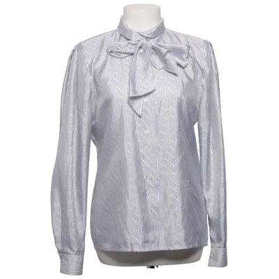 Pussy bow blouse (Gray, White) from Ravens