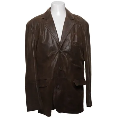 Leather jacket (Brown) from Saki Puls Leather, Polyester
